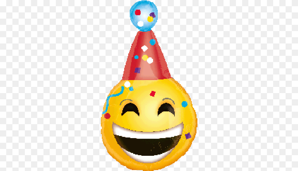 Anagram Foil Jr Shape 18 Happy Birthday Emoji Emoji Party Hat, Clothing, Baby, Person, Face Png