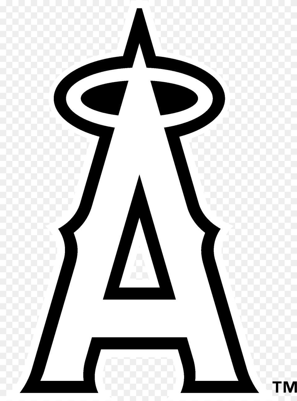 Anaheim Angels Logo Black And White Angels Logo Black And White, Stencil, Symbol Free Transparent Png