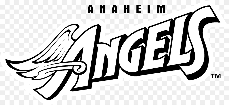 Anaheim Angels Logo Black And White Download La Angels Logo Black And White, Sticker, Text Free Transparent Png