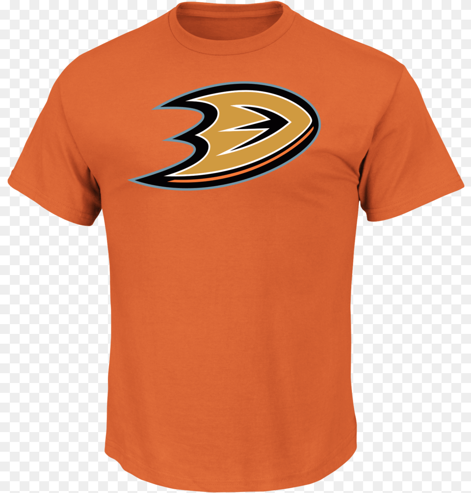 Anaheim Ducks Orange Primary Logo Shirt Hot Rods Baseball, Clothing, T-shirt Free Transparent Png