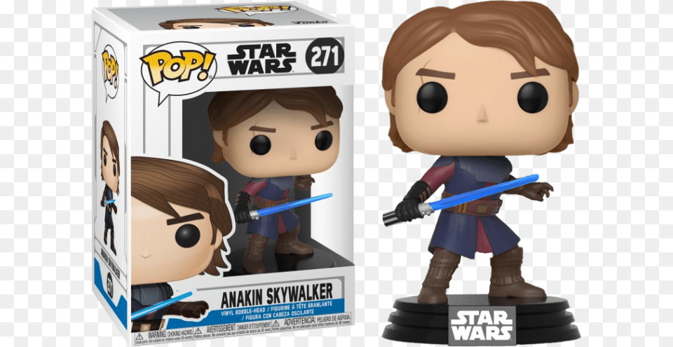 Anakin Skywalker Back Clone Wars, Figurine, Person, Boy, Child Free Png Download