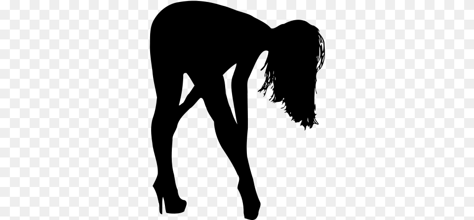 Anal Sex Woman Bending Over Silhouette, Gray Free Png