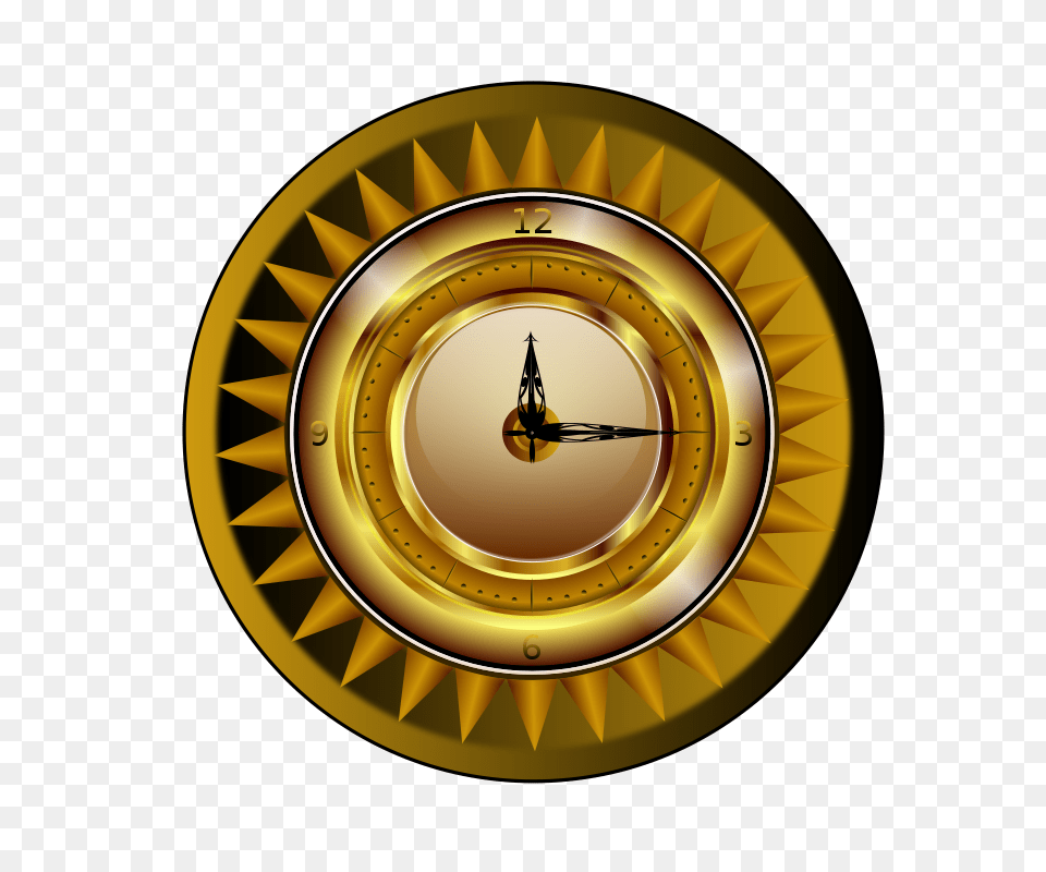 Analog Alarm Clock Clipart Vector Clip Art Online Royalty, Gold, Compass, Astronomy, Moon Png Image