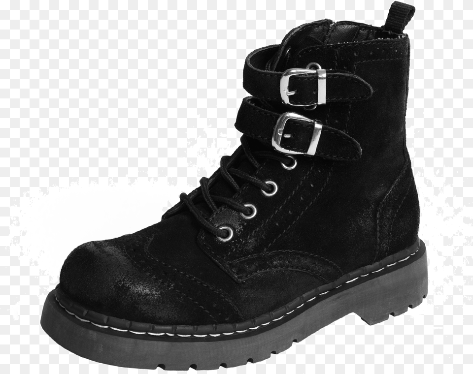 Anarchic 2 Buckle Black Waxy Suede Brogue Combat Boot Timberland Authentics Teddy, Clothing, Footwear, Shoe, Sneaker Png Image