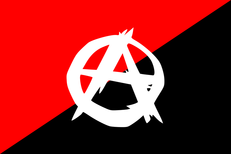 Anarchist Flag With A Symbol Clipart, Logo, Person Png Image