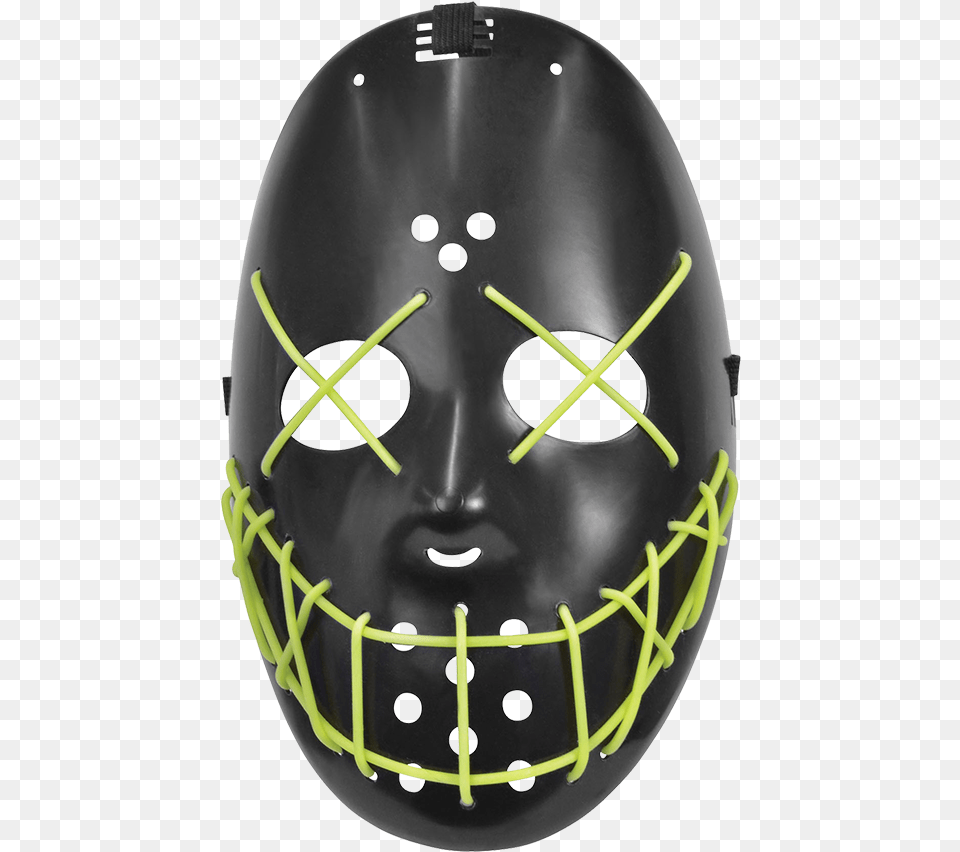 Anarchy Green Glow Purge Facepiece Anarchy Mask, Helmet, American Football, Football, Person Png