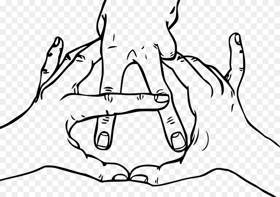Anarchy Symbol With Hands, Gray Free Transparent Png
