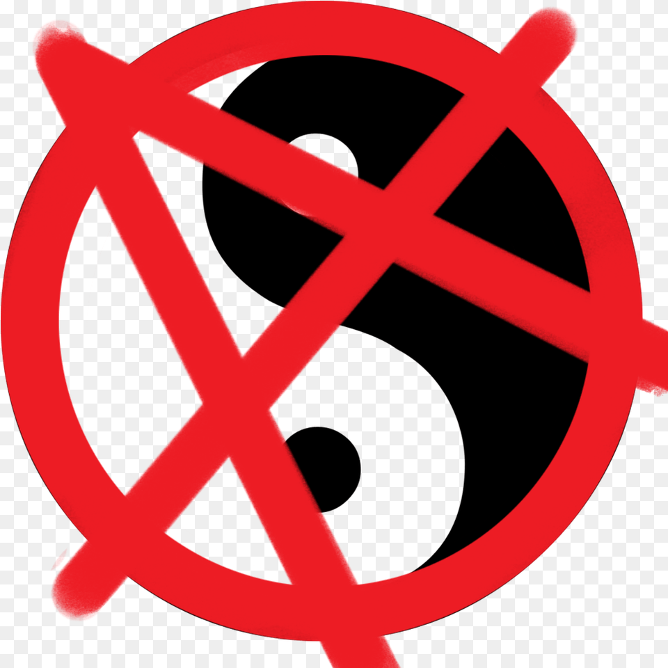 Anarchy Yin Yang Circle, Sign, Symbol, Cross Free Png Download