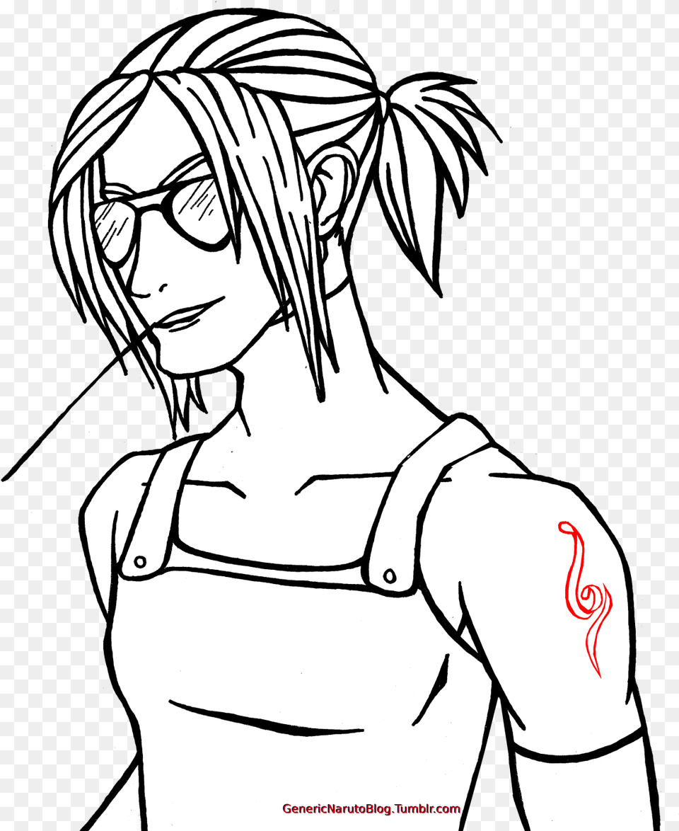 Anbu Genma Shiranui Rockin Those Contraband Aviators Line Art, Publication, Book, Comics, Woman Png