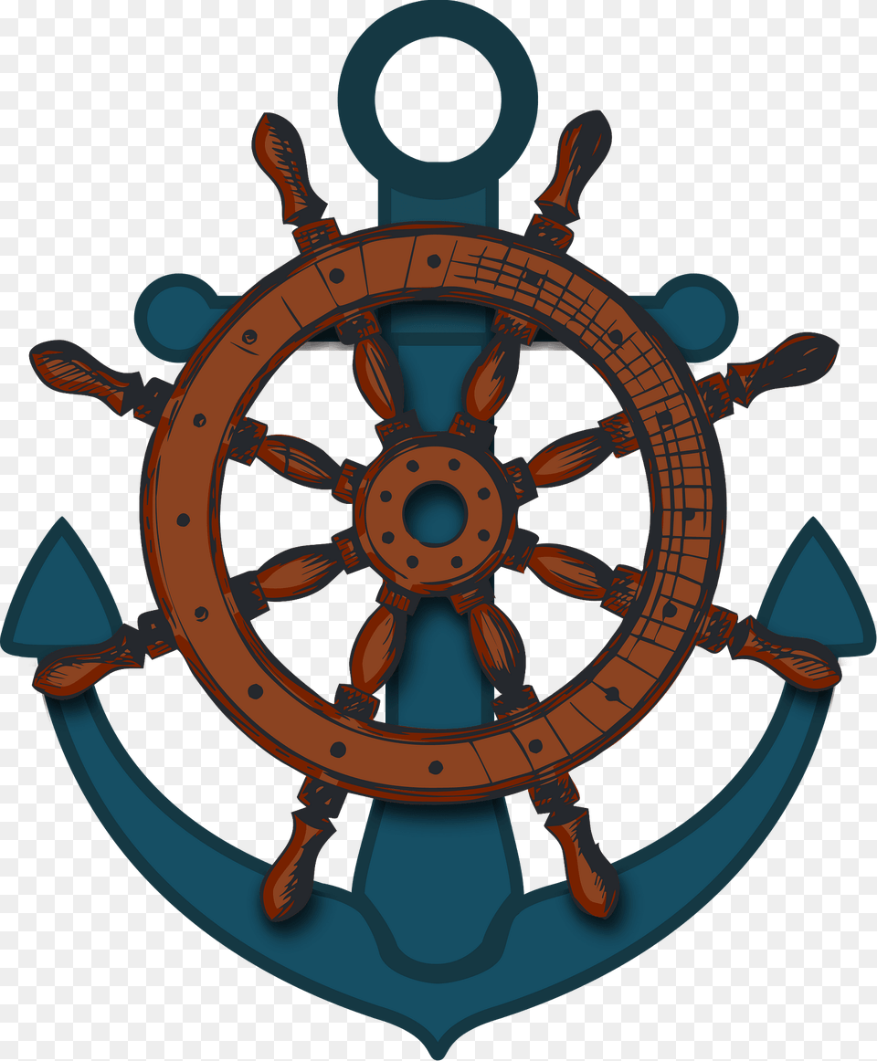 Anchor And Ship Wheel Clipart, Steering Wheel, Transportation, Vehicle Free Png