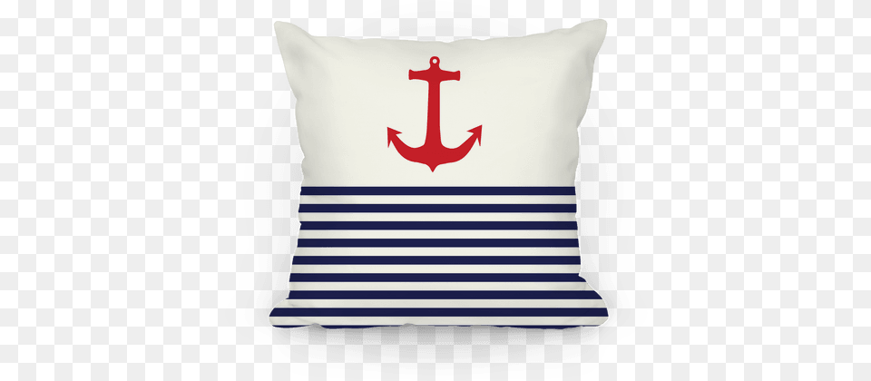Anchor And Stripes Pillow Bedroom, Cushion, Electronics, Hardware, Home Decor Png