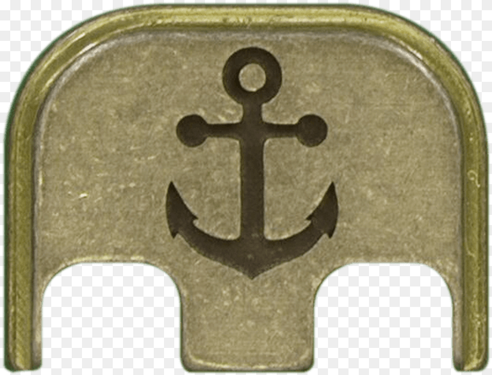 Anchor Brass Rugged Finish Back Plate Emblem, Electronics, Hardware, Cross, Symbol Png Image