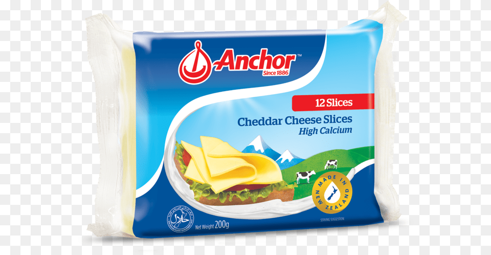 Anchor Cheddar Cheese Slices 200g 400g Cheese Low Sodium In Malaysia, Food, Lunch, Meal, Animal Free Transparent Png