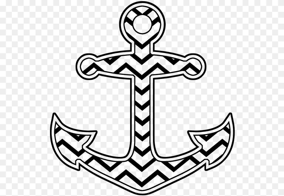 Anchor Chevron Cut File Anchor With Black Chevron, Electronics, Hardware, Hook, Cross Free Png