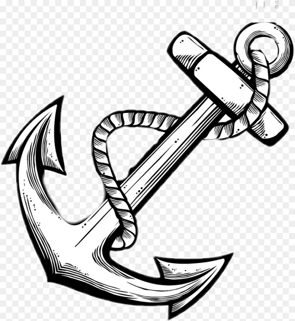 Anchor Clip Art Black And White Easy Black And White Drawings, Electronics, Hardware, Hook, Smoke Pipe Free Transparent Png