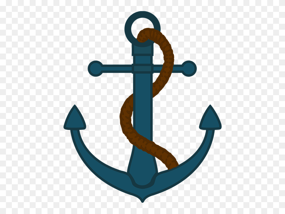 Anchor Color Ship Rope Clip Art, Electronics, Hardware, Hook, Cross Free Png
