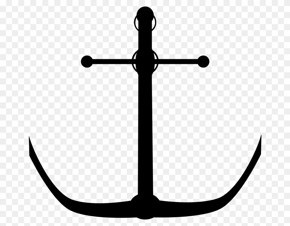 Anchor Drawing Black And White, Gray Png Image