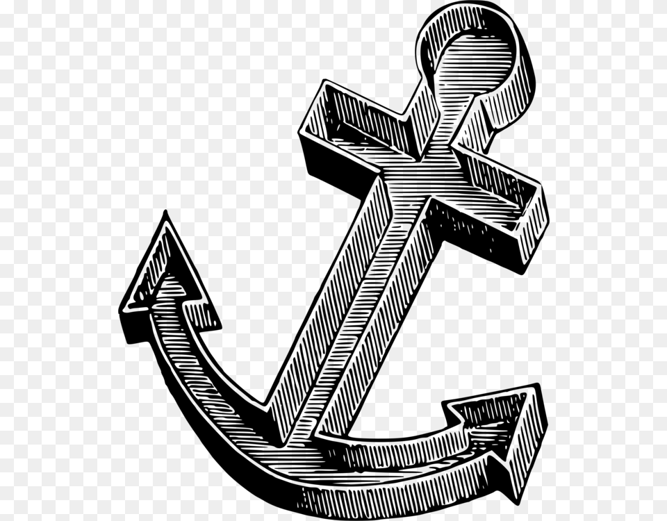 Anchor Drawing Tattoo Art Watercolor Painting, Gray Free Transparent Png