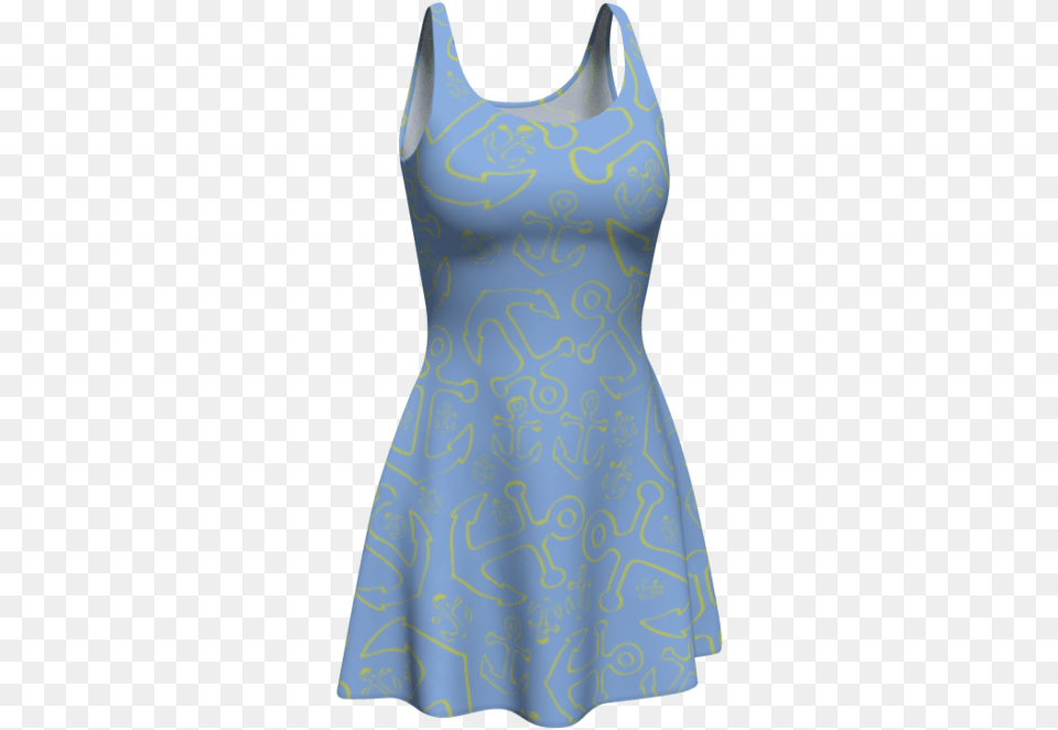 Anchor Dream Flare Dress Blue, Clothing, Formal Wear, Evening Dress, Fashion Png Image