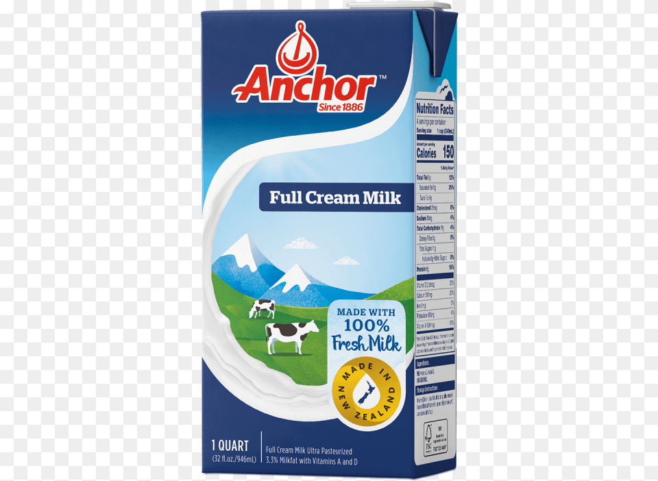 Anchor Full Cream Milk, Advertisement, Poster, Animal, Cattle Png Image