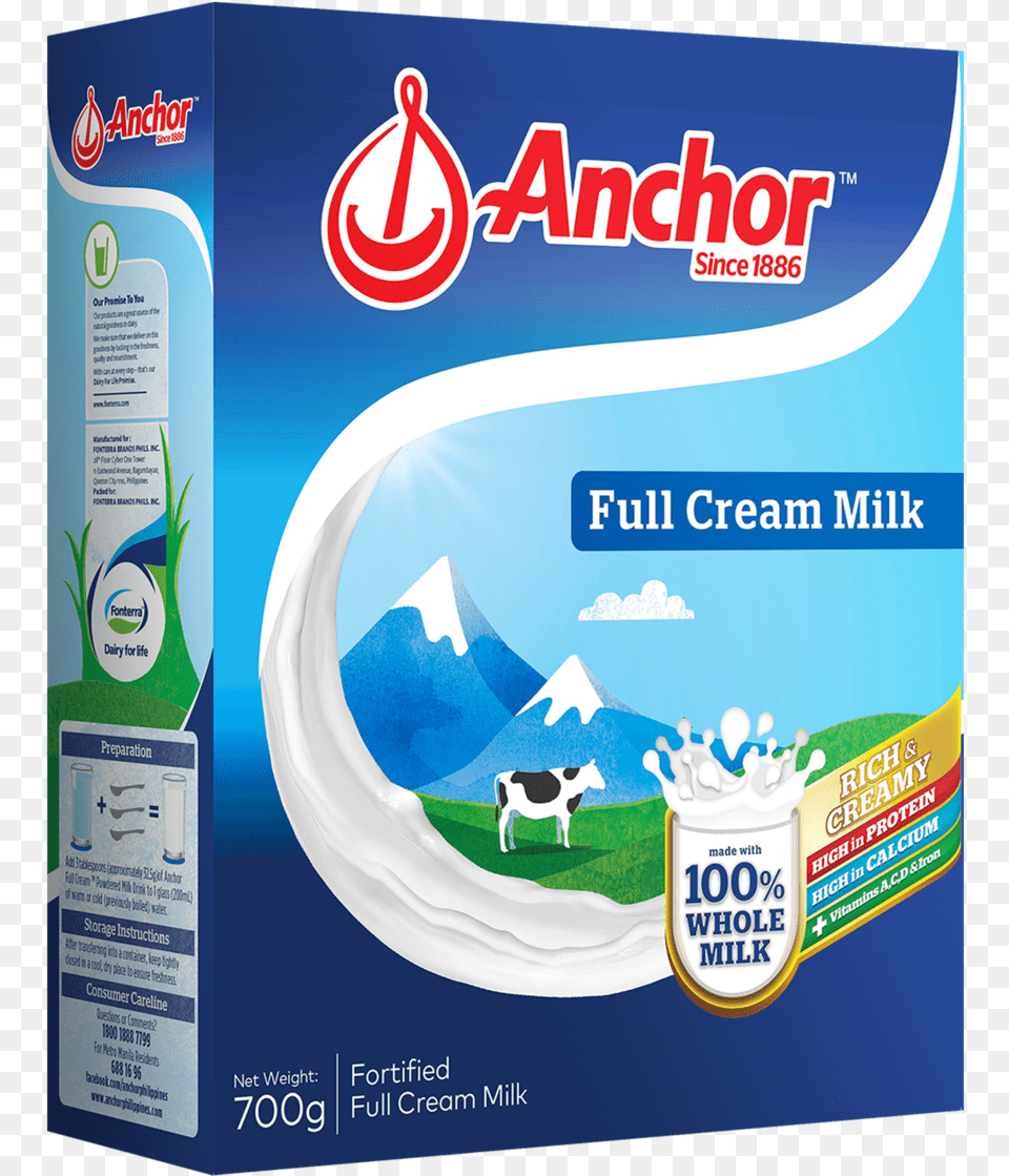 Anchor Full Cream Milk Powder Price Philippines, Advertisement, Poster, Animal, Cattle Free Png