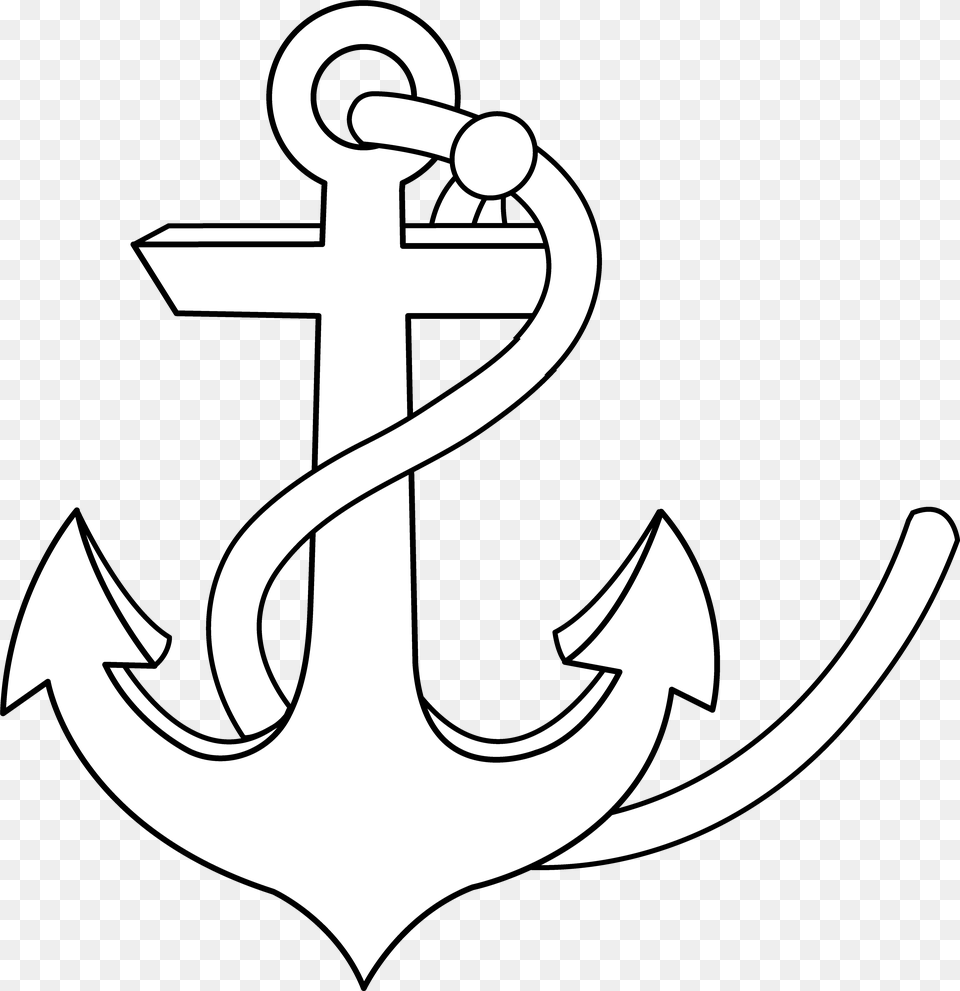 Anchor Line Art Navy White Anchor, Electronics, Hardware, Hook Free Transparent Png