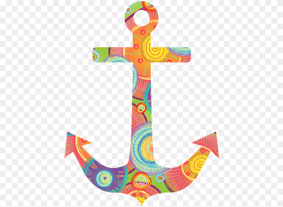Anchor Nautical Beach Ocean Summer Weight Symbol Cross Tattoo Clipart, Electronics, Hardware, Hook Png Image
