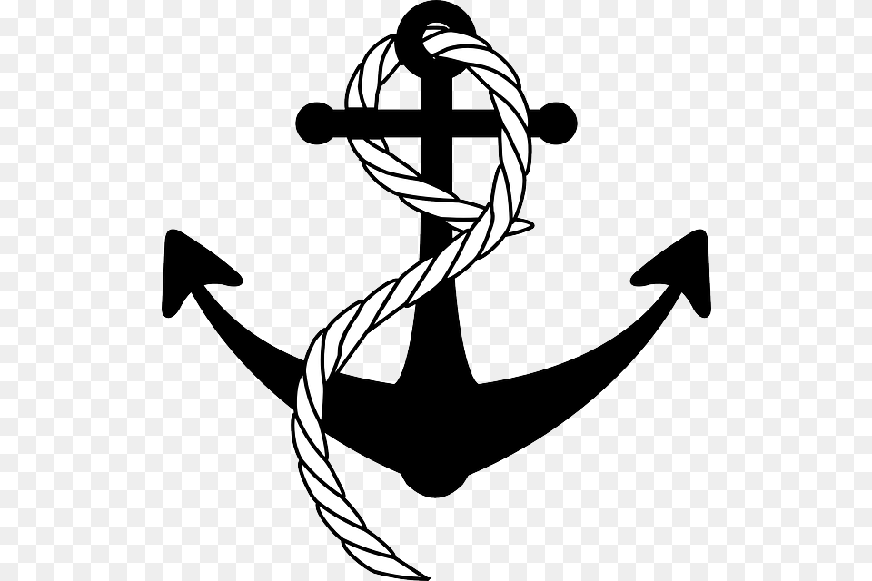 Anchor Navy Anchor With Rope Transparent, Electronics, Hardware, Hook, Smoke Pipe Png Image