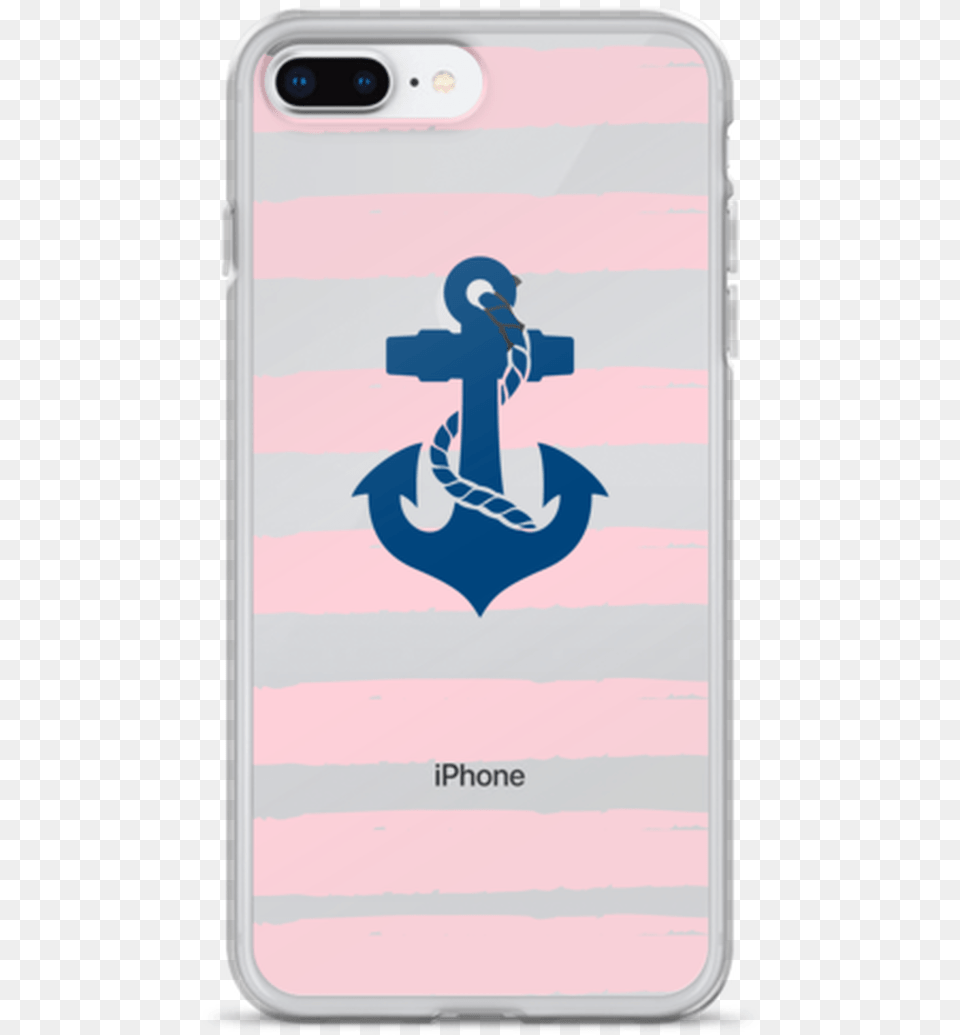 Anchor On Pink Stripes Iphone Case Mobile Phone Case, Electronics, Mobile Phone, Hardware, Person Png Image