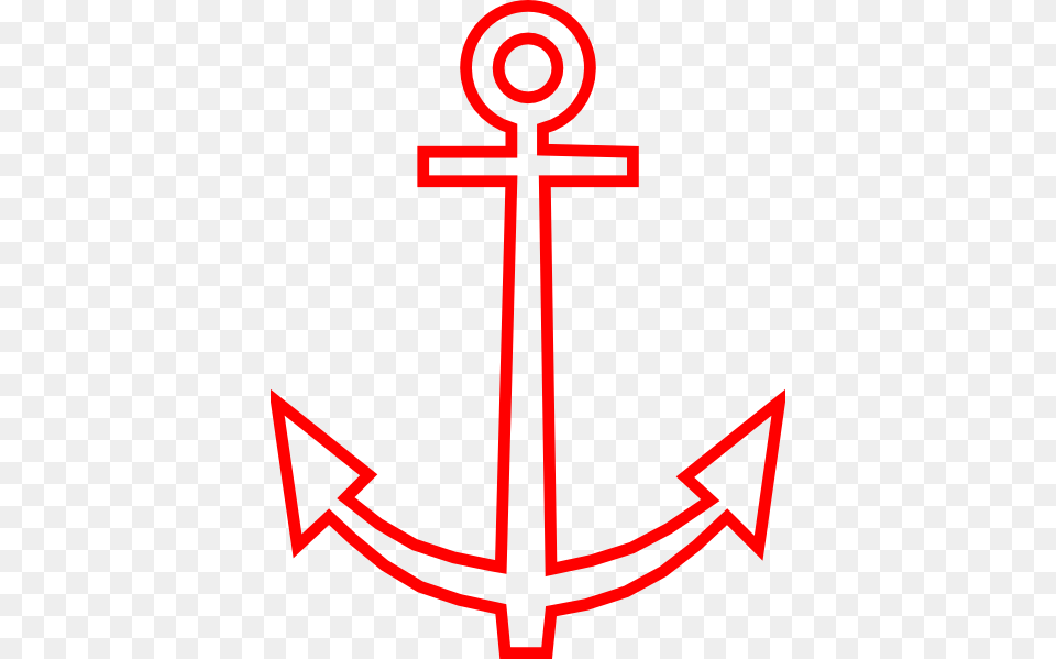 Anchor Red Outline Clip Art, Electronics, Hardware, Hook Png Image