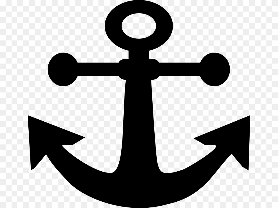 Anchor Sea Symbol Ocean Nautical Ship Vessel Black Anchor Clipart, Gray Free Transparent Png