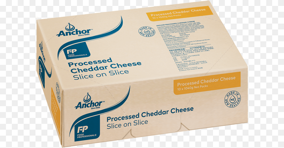 Anchor Slice On Slice Processed Cheddar Cheese Carton, Box, Cardboard, Package, Package Delivery Free Png