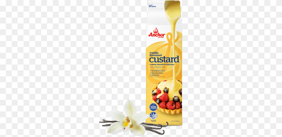 Anchor Vanilla Custard 1kg Carton Anchor Custard, Cutlery, Berry, Food, Fruit Free Transparent Png