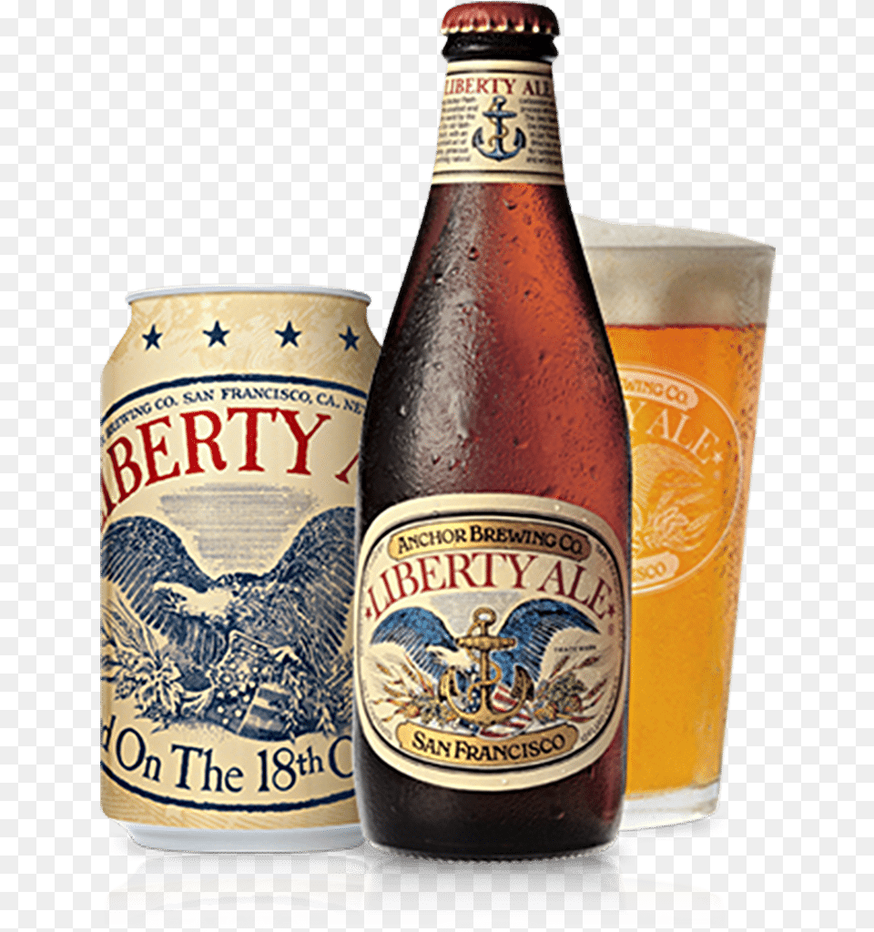 Anchors Liberty Ale An Original Craft Ale Brewed Beer, Alcohol, Beverage, Bottle, Lager Png Image