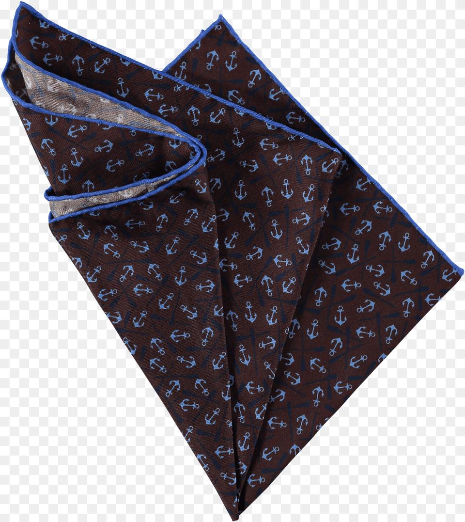 Anchors Pocket Square Brown Folded Pocket Square Brown And Blue, Accessories, Bandana, Headband Png