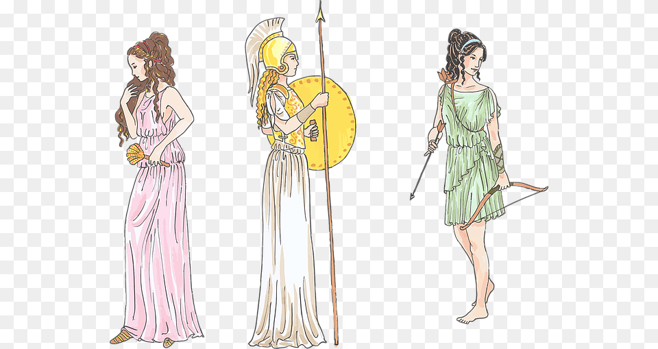 Ancient Bow And Arrows Female Fictional Figures Greek Mythology Cartoon Artemis, Adult, Person, Woman, Dress Free Png