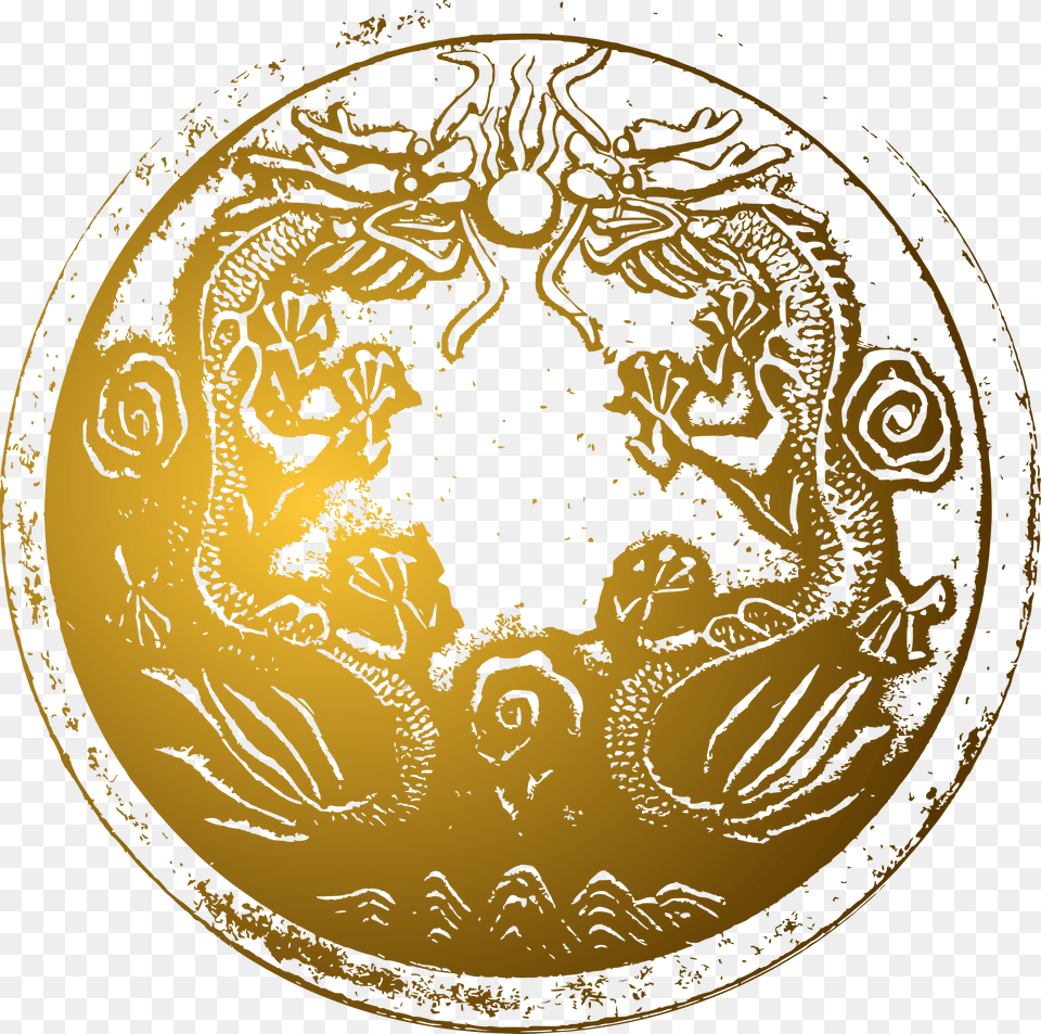 Ancient Chinese Dragons Clip Arts Ancient Chinese Gold Dragon, Emblem, Symbol, Logo, Face Free Transparent Png