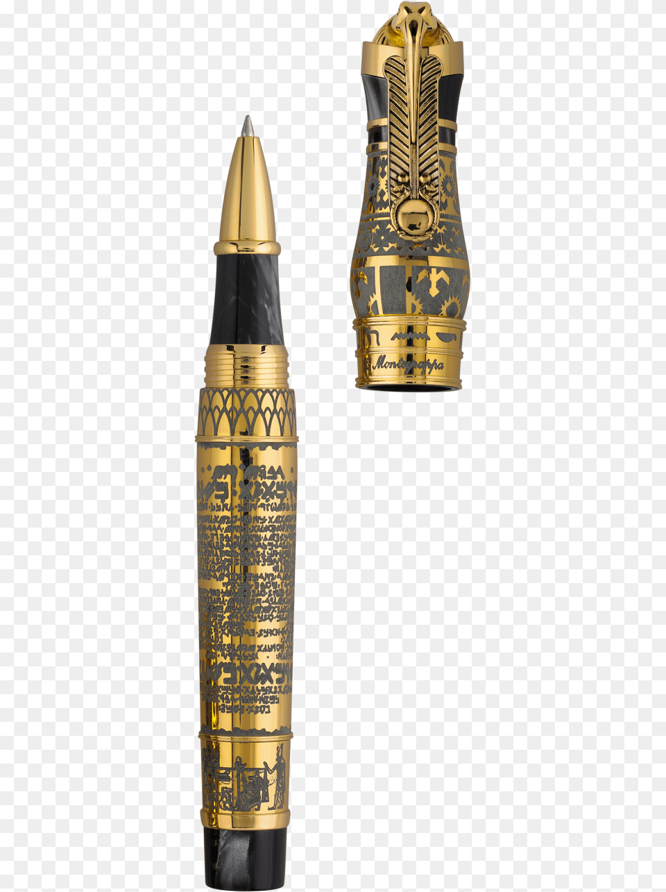 Ancient Civilisation Thoth Rollerball Pen Gold Montegrappa Thoth Rollerball Pen Gold Limited Edition, Bottle Png