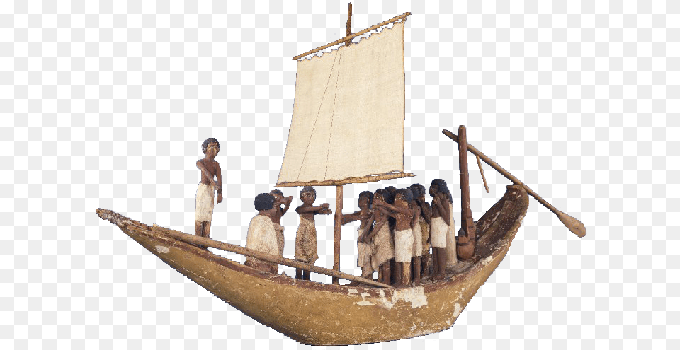 Ancient Egypt Boat Model, Person, Sailboat, Transportation, Vehicle Png Image