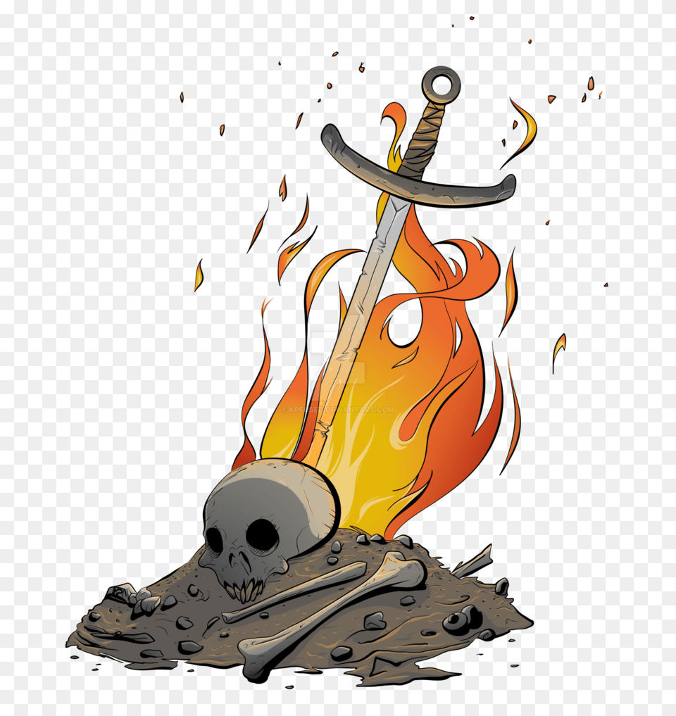 Ancient Firepit, Sword, Weapon, Fire, Flame Free Png