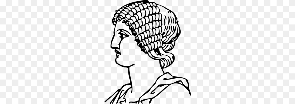 Ancient Greece Hairstyle Greek Language, Gray Free Transparent Png