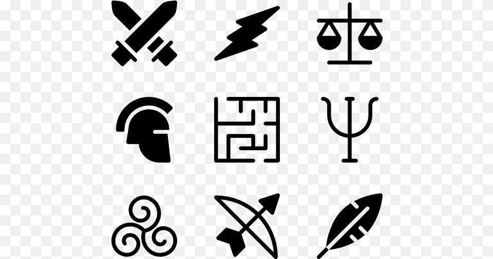 Ancient Greece Symbols That Represent Ancient Greece, Gray Png Image