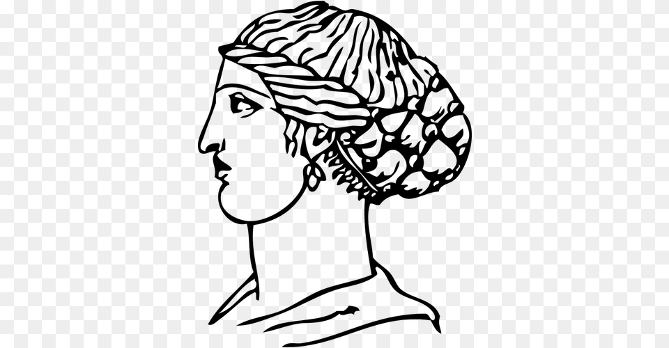 Ancient Greek Short Hairstyle Vector Clip Art Greek Clip Art, Gray Free Transparent Png
