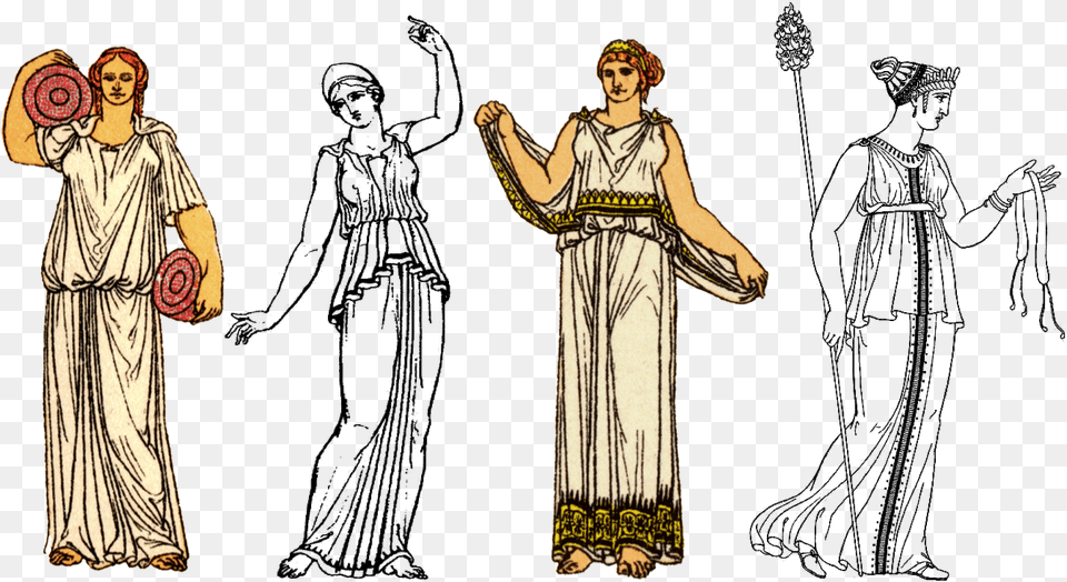 Ancient Greek Women Chiton Ancient Greek Clothings, Fashion, Person, Clothing, Costume Free Transparent Png