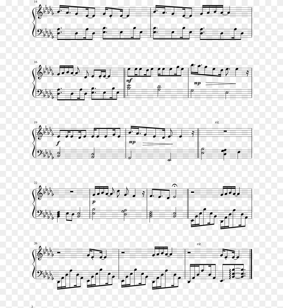 Ancient Power Sheet Music Composed By By Torbjrn Brandrud Bohemian Rhapsody Song Piano, Gray Free Transparent Png