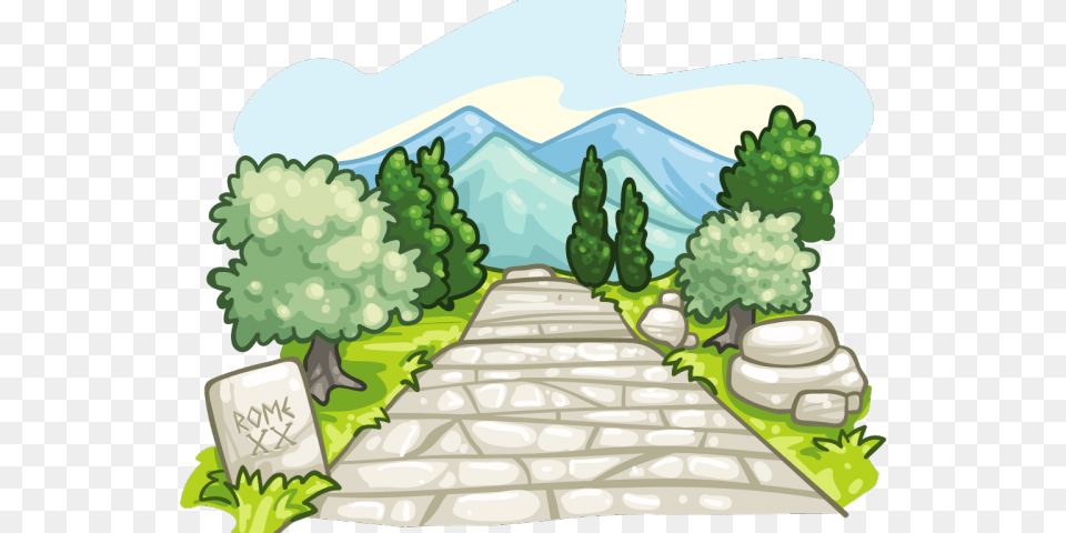 Ancient Roman Road Clipart, Walkway, Plant, Path, Vegetation Free Png Download