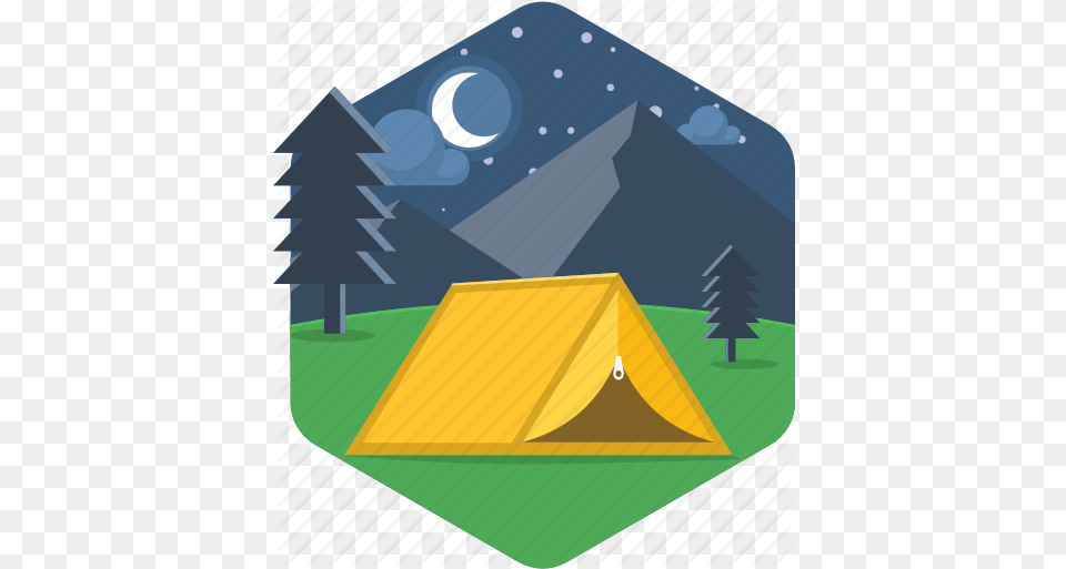 And Adventure Hexagonalu0027 By Popcornarts Camping Car Icon Illustration, Outdoors, Tent, Leisure Activities, Mountain Tent Free Png Download