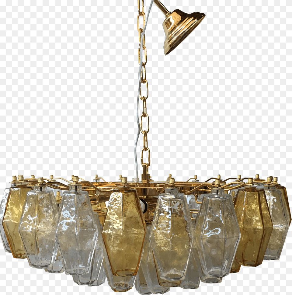 And Amber Murano Glass Poliedro Sputnik With Gold 24k Metal Frame Chandelier Chandelier Png