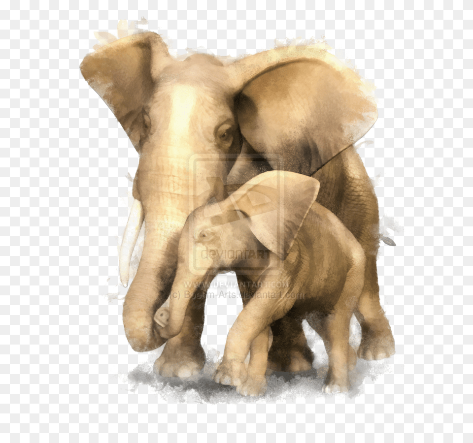 And Baby Elephants 1 By Boehm S Digital Drawings Elephant, Animal, Mammal, Wildlife Free Png