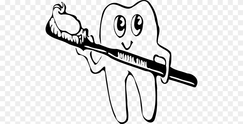 And Brush Clip Art At Clker Com Brush Teeth Black And White, Flute, Musical Instrument, Animal, Kangaroo Free Png Download